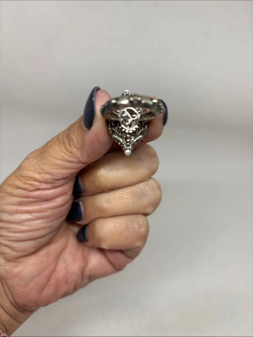 Barbara Bixby Moroccan/Antique style sterling and gold ring